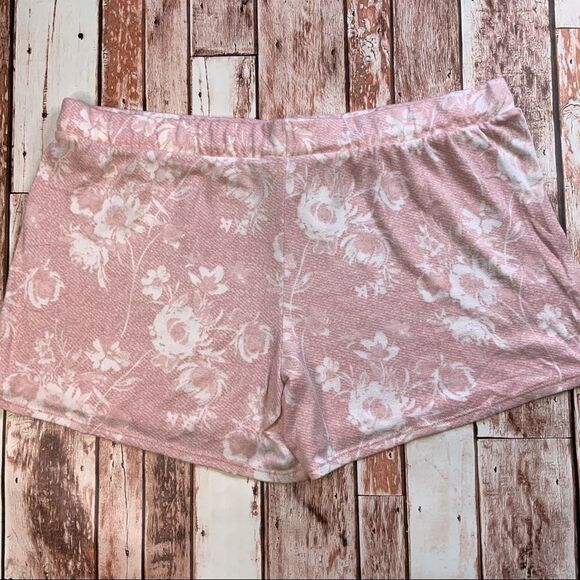 Lucky Brand Pink & Cream Floral Short Tank PJ’s XL - Picture 8 of 10